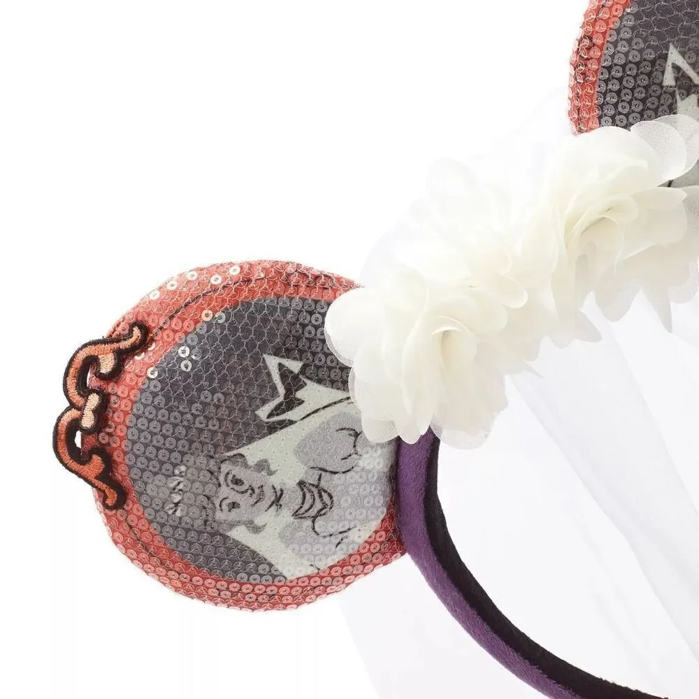 NEW Ghost Bride Ears with Veil Headband The Haunted Mansion NWT Disney Minnie